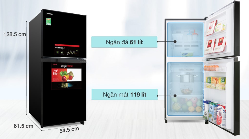 6 ưu điểm khi sử dụng tủ lạnh Toshiba Inverter GR-B22VU(UKG) 2 Cánh 180 Lít
