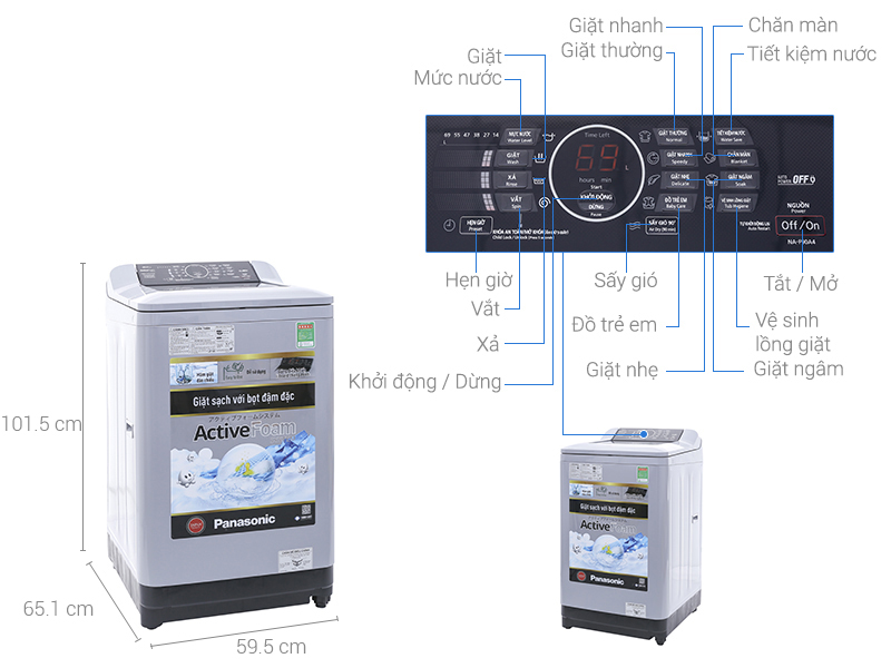 Đánh giá chi tiết về máy giặt Panasonic NA-F85A4GRV 8.5 Kg?