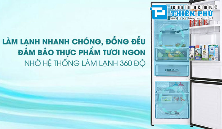 Tủ Lạnh Aqua Inverter AQR-B388MA(FB) 324 Lít