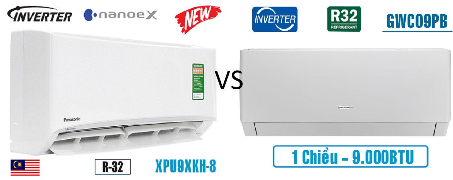 So sánh giữa điều hòa Panasonic CU/CS-XPU9XKH-8 và Gree GWC09PB-K3D0P4