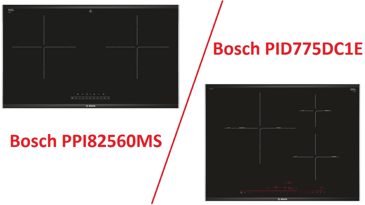 So sánh bếp từ Bosch PPI82560MS và Bosch PID775DC1E - nên chọn mua bếp nào tốt cho gia đình 3-4 người?