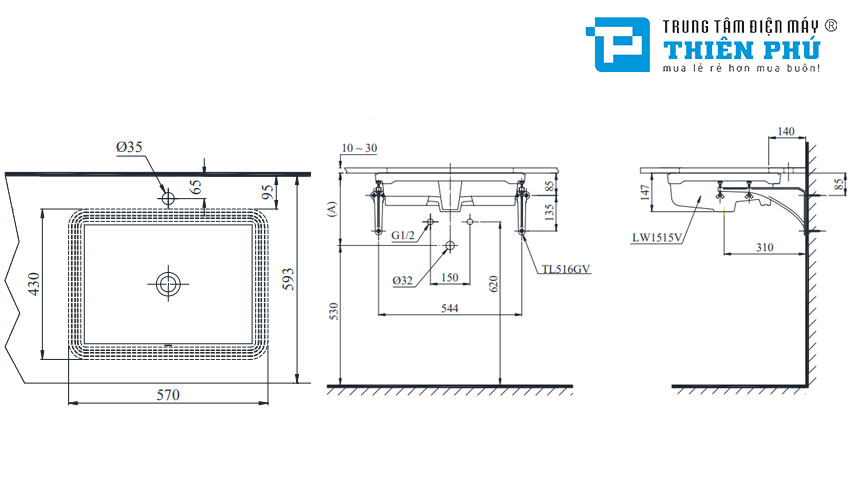 Chậu Rửa Mặt Toto LT1515