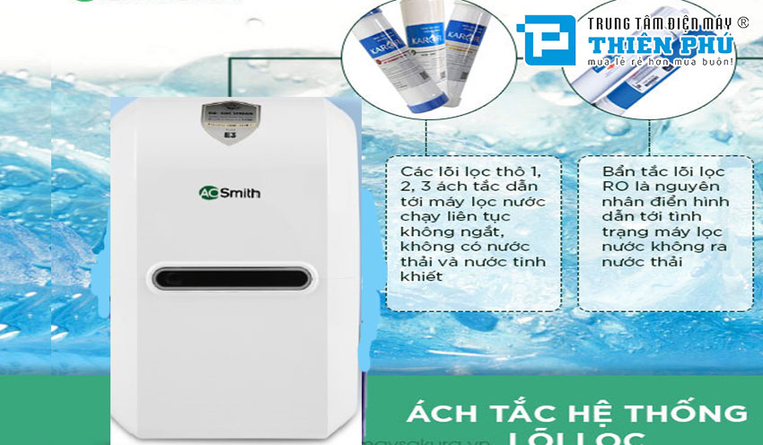Máy lọc nước AO Smith G2 không ra nước thải. Nguyên nhân và cách khắc phục