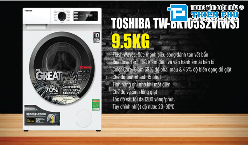 Điều gì tạo nên sự đặc biệt ở chiếc máy giặt Toshiba TW-BK105S2V(WS) 