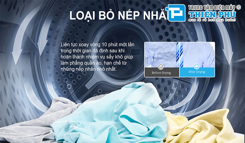 Khám phá các chế độ sấy trên máy sấy quần áo Casper TD-72VWD