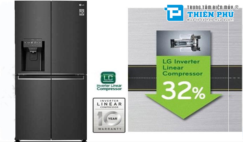 Tủ lạnh LG 4 cánh GR-D22MB- Tủ lạnh tiết kiệm điện nhất hiện nay 