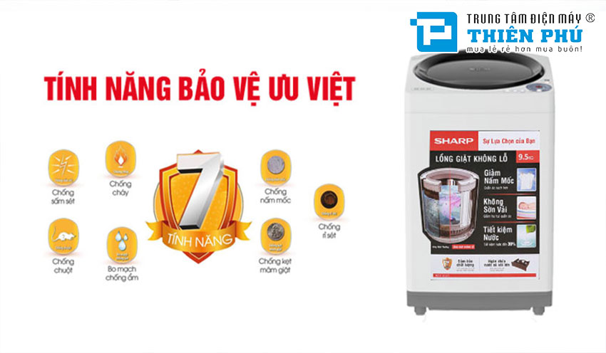 Những tính năng ưu việt nhất trên chiếc máy giặt giá rẻ Sharp ES-W82GV-G