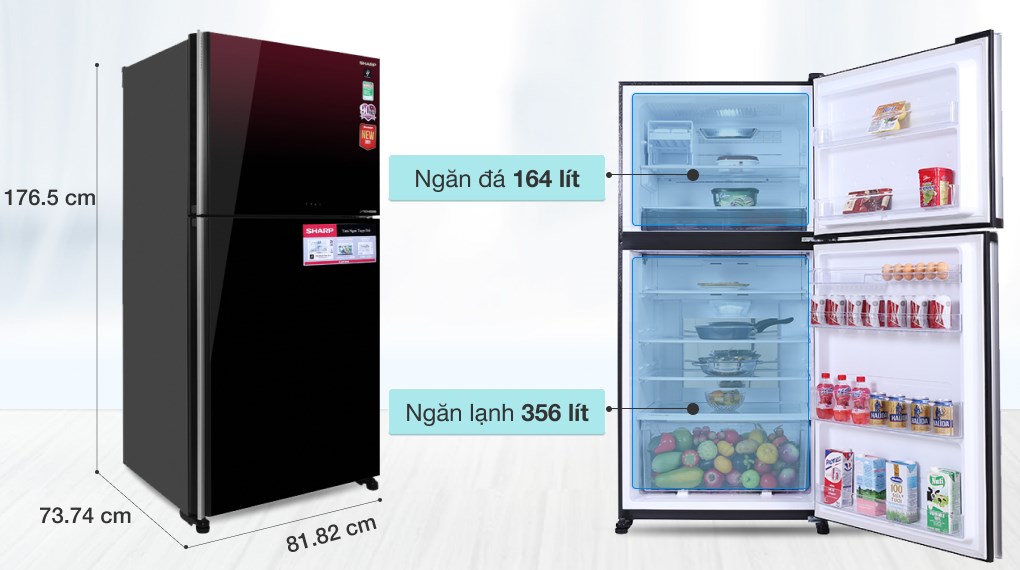 Tủ lạnh Sharp SJ-XP570PG-MR tiết kiệm điện, bảo quản tốt cùng nhiều tiện ích