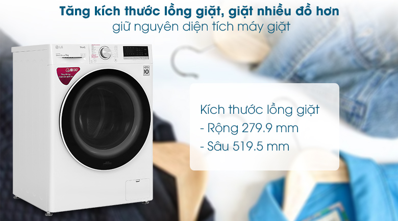 Máy giặt LG 9kg cửa ngang FV1409S4W