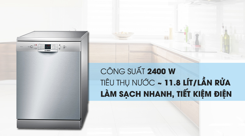 Đánh bay phiền muội rửa bát với Máy Rửa Bát Bosch 12 Bộ SMS63L08EA Serie 6