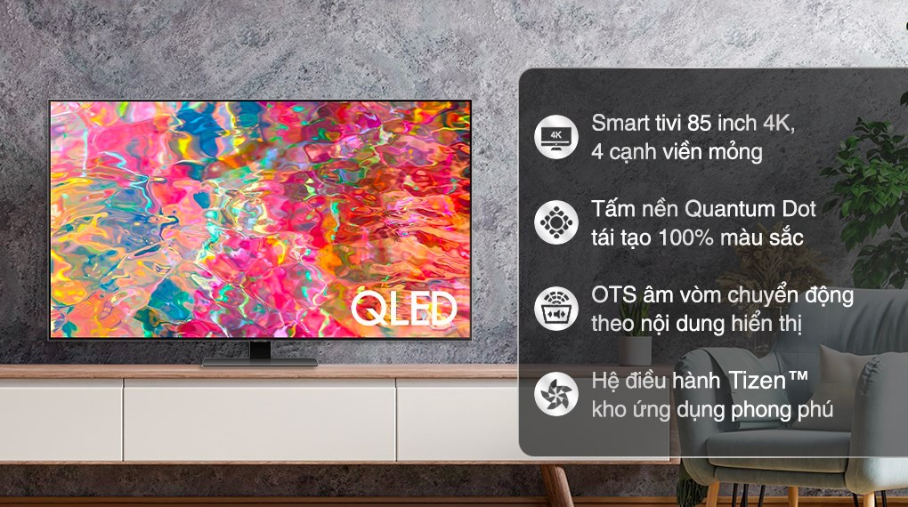 Đánh giá chi tiết về công nghệ hình ảnh, âm thanh của tivi Samsung QLED 85 inch QA85Q70BAKXXV