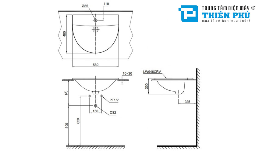 Chậu Rửa Mặt Toto L946CR