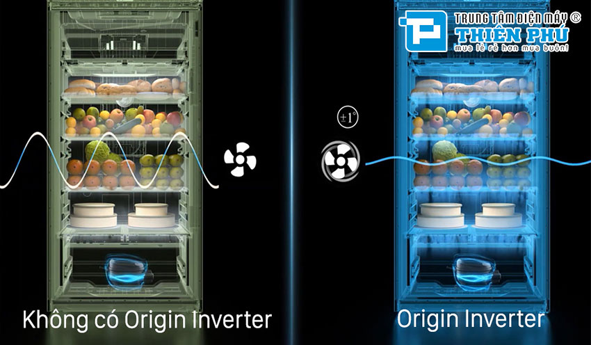 Công nghệ Origin Inverter trên tủ lạnh Toshiba 2 cánh GR-RS637WE-PMV(06)-MG 