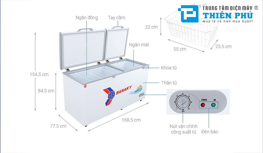 Những đặc điểm và lợi ích của tủ đông Sanaky Inverter VH-6699W3 2 ngăn 