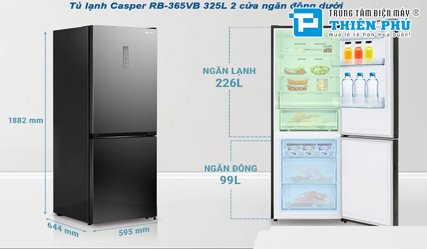 Đánh giá ưu-nhược điểm của chiếc tủ lạnh Casper 2 cánh RB-365VB 