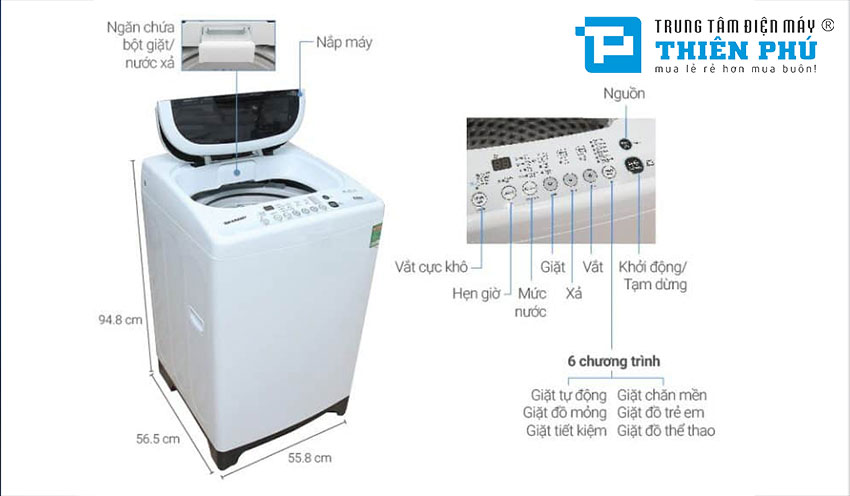 Cách sử dụng máy giặt Sharp cửa trên chi tiết và đơn giản nhất