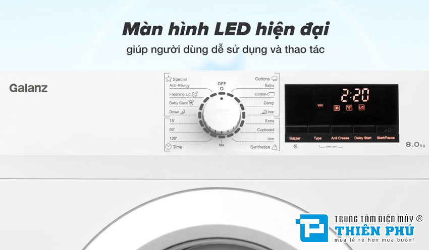 Máy Sấy Quần Áo Galanz 8Kg DV-80T5C(W)