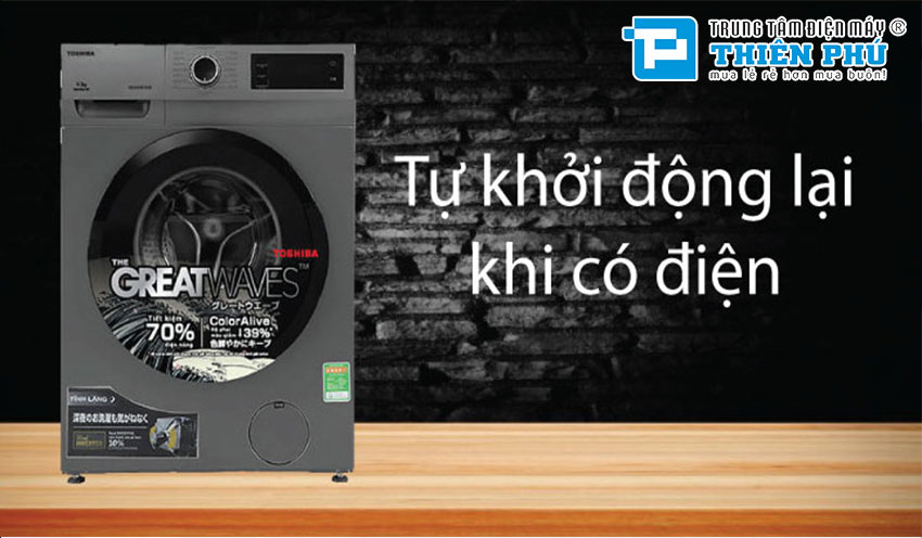 Máy giặt Toshiba 9kg TW-BK105S3V(SK) giặt thông minh, tiết kiệm điện 