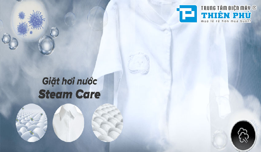 Công nghệ giặt hơi nước trên máy giặt Casper 9.5kg cửa ngang WF-95I140BWC