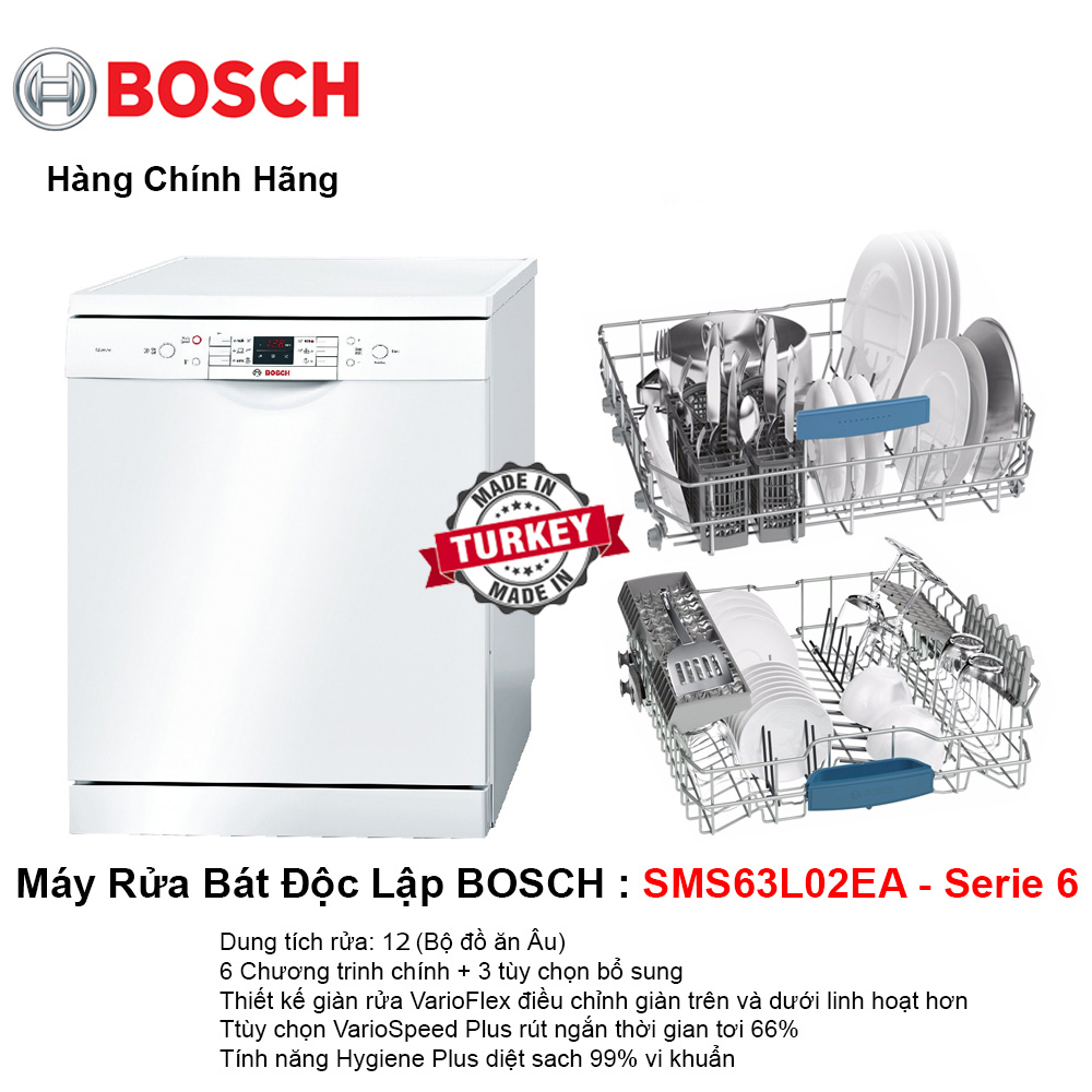 Máy Rửa Bát Bosch SMS63L02EA Serie 6 lựa chọn tốt nhất trong phân khúc