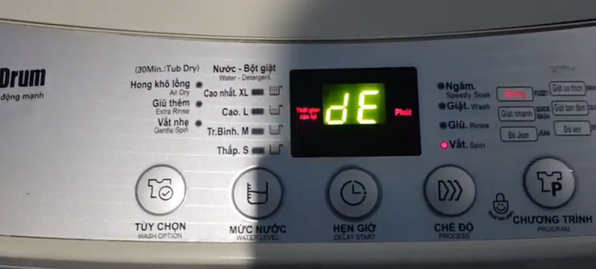 máy giặt hiện lỗi De DE1 DE2