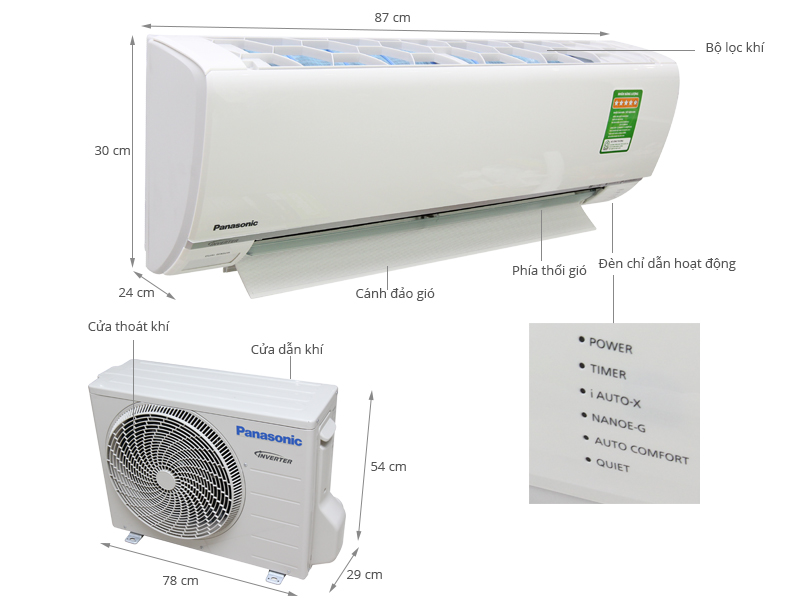 Với giá 17.950.000₫ triệu đồng- Điều hòa Panasonic 18000btu CU/CS-XPU18XKH-8B có gì nổi bật