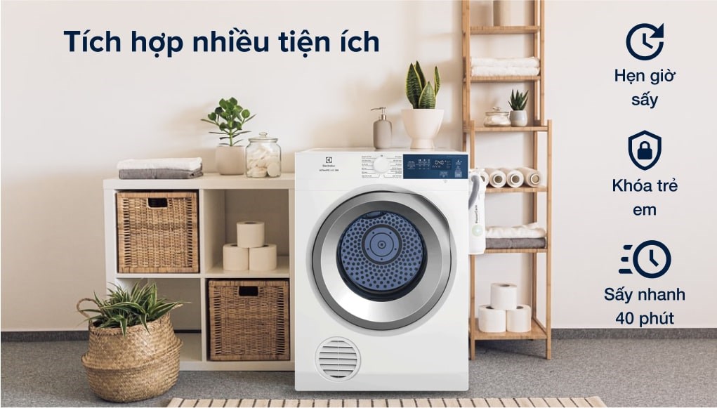 Những lợi ích bạn nhận được khi sử dụng máy sấy quần áo Electrolux 7.5kg EDV754H3WB