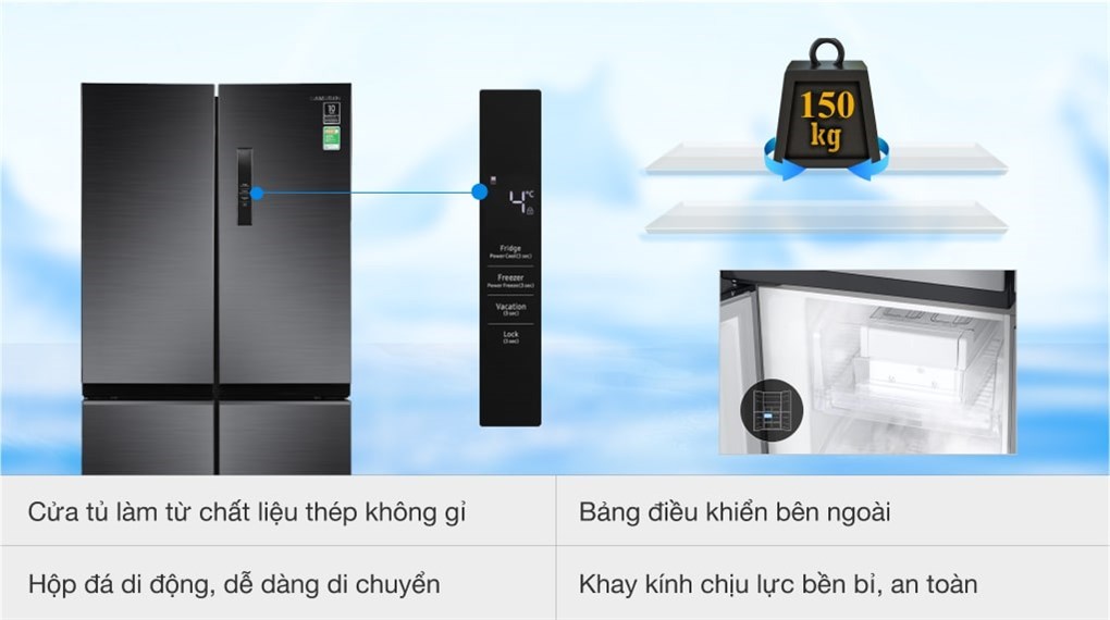 Tủ lạnh Samsung 4 cánh RF48A4000B4/SV có đáng để bạn lựa chọn?