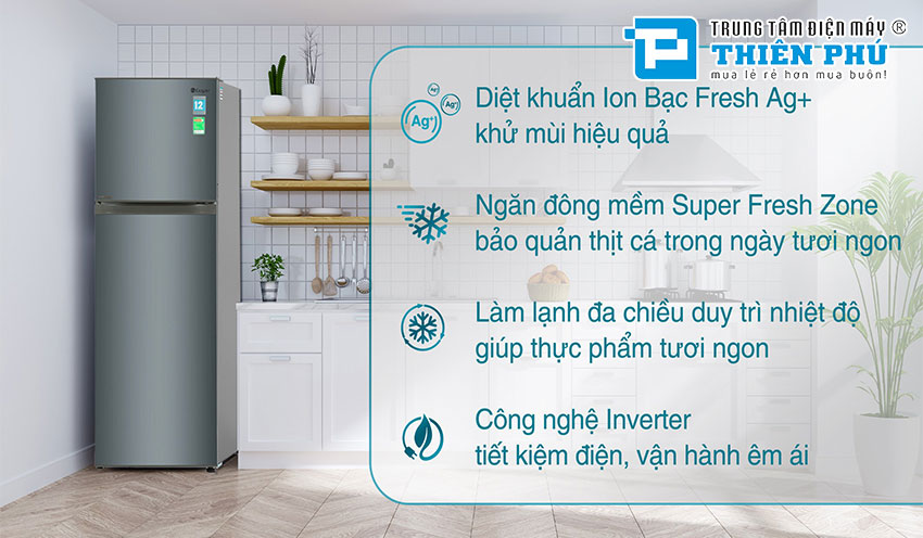 Tủ lạnh Casper 2 cánh RT-250VD bán lẻ rẻ như bán buôn duy nhất tại Thiên Phú