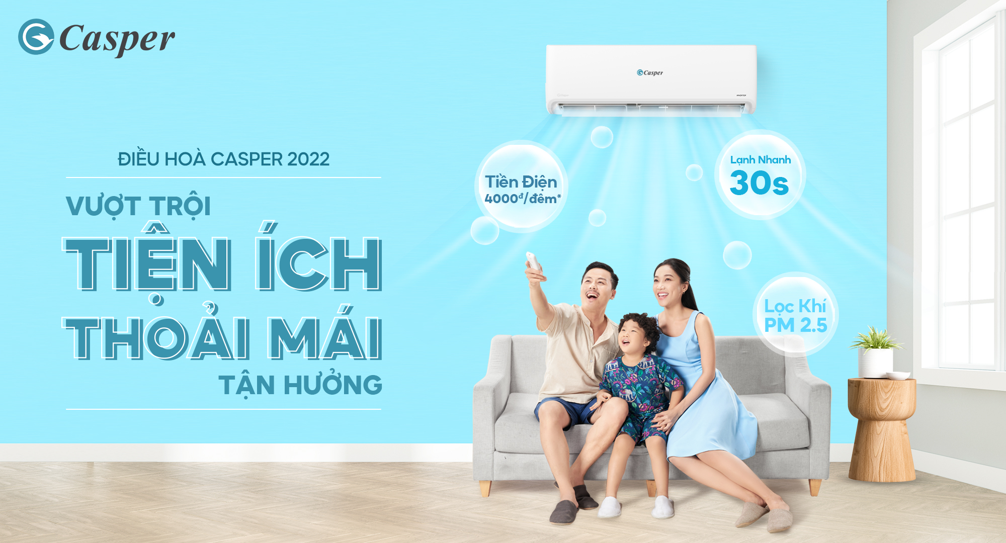 Điều hòa Casper 2 chiều GH-09IS33 sự lựa chọn phù hợp với mọi không gian