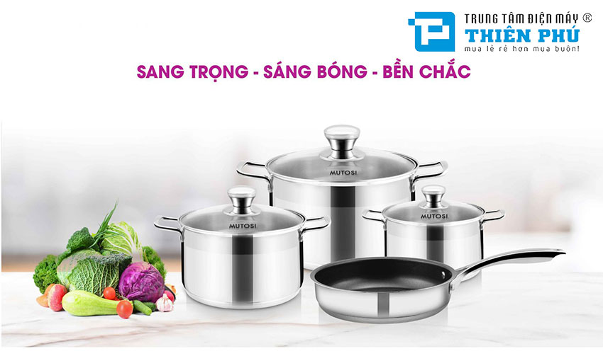 Bộ nồi chảo Inox Mutosi MC-347