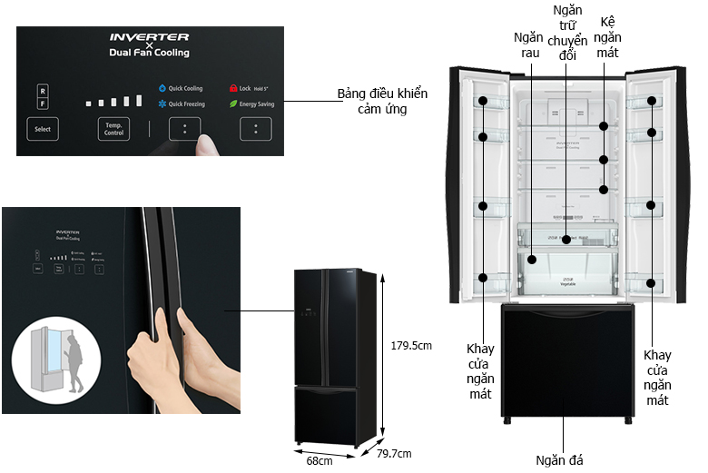4 lý do bạn nên sử dụng tủ lạnh hitachi  R-FWB490PGV9(GBK) cho gia đình