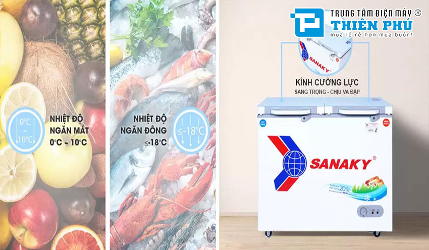 Những tính năng vượt trội bạn cần biết khi mua tủ đông Sanaky 2 ngăn VH-2899W2KD
