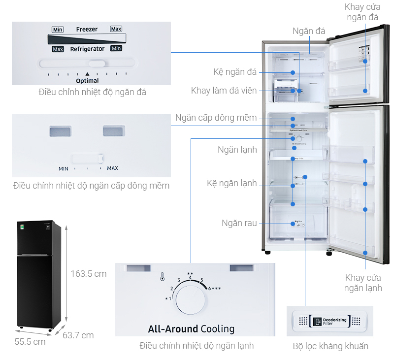 Những lý do bạn nên lựa chọn tủ lạnh samsung 2 cánh RT25M4032BU/SV cho gia đình