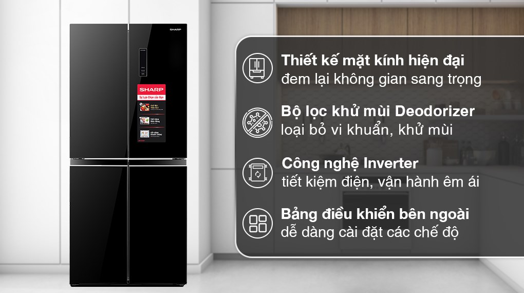 5 lý do tủ lạnh Sharp inverter 420 Lít SJ-FX420VG-BK 4 cánh được ưa chuộng hiện nay