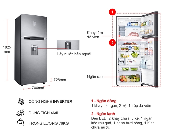 Tủ lạnh samsung RT46K6836SL/SV với giá 15.850.000₫ có gì nổi bật