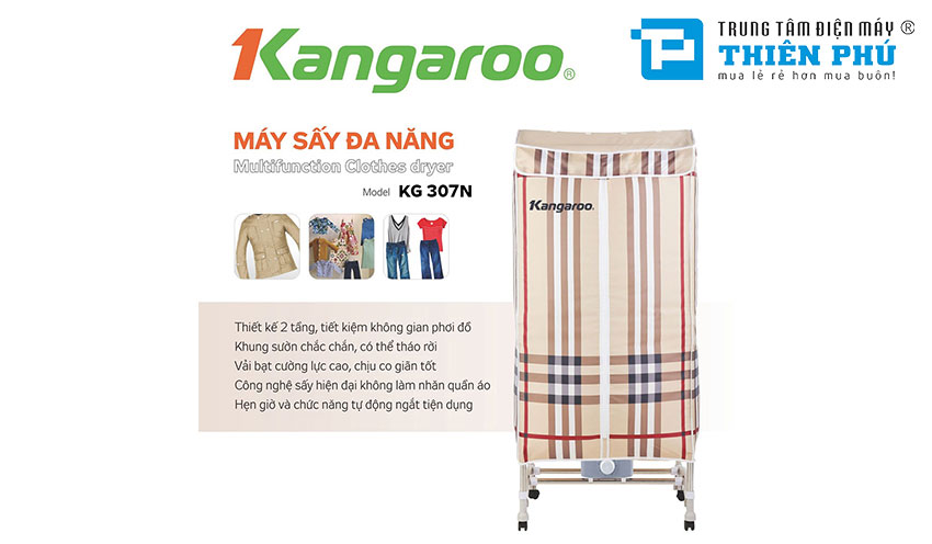 Tủ Sấy Quần Áo Kangaroo KG307N