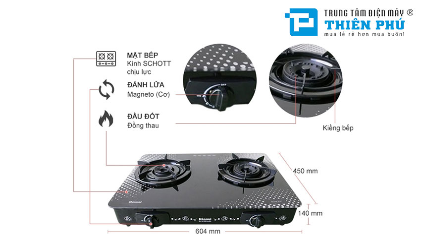 Bếp Gas Rinnai RV-615SLim-SCH(VP)