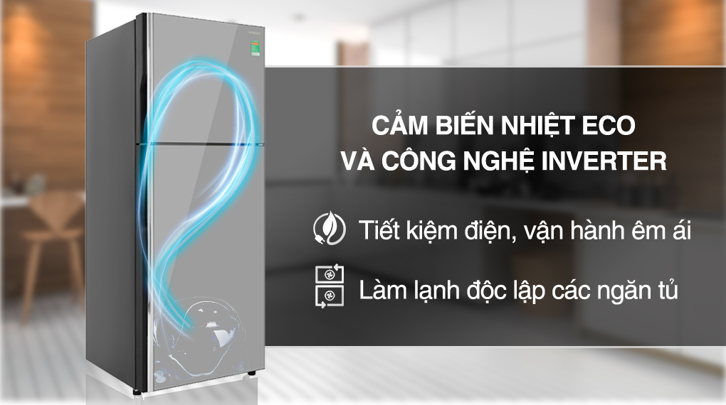Tủ lạnh Hitachi inverter R-FVX480PGV9(MIR) mặt gương xám được nhiều người lựa chọn