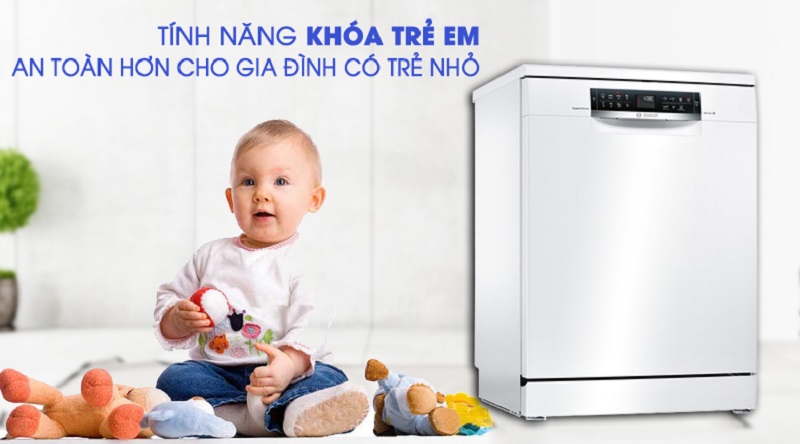 Máy rửa bát Bosch có khóa trẻ em không? Gợi ý 3 máy rửa bát có chế độ Clock
