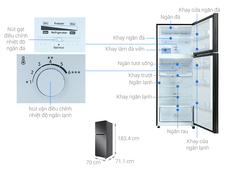 Một số thông tin cần thiết cho bạn về tủ lạnh Samsung 2 cánh RT46K603JB1/SV