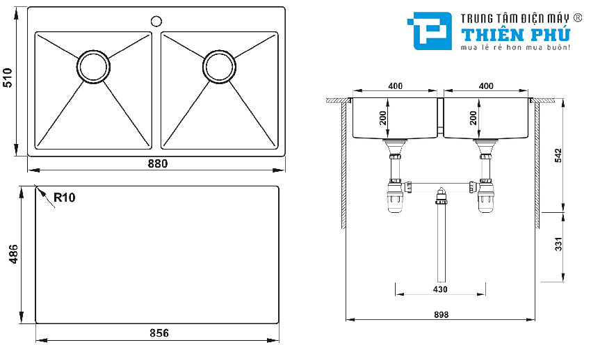 Chậu Rửa Bát Hafele HS-SD8851