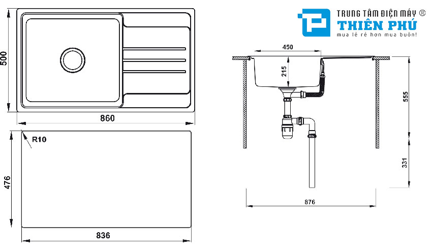 Chậu Rửa Bát Hafele HS-SS8650