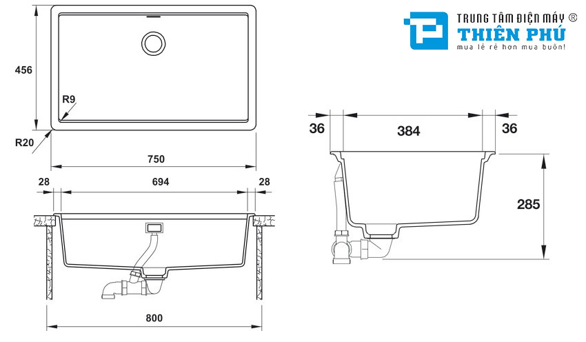 Chậu Rửa Bát Hafele HS20-GEN1S80