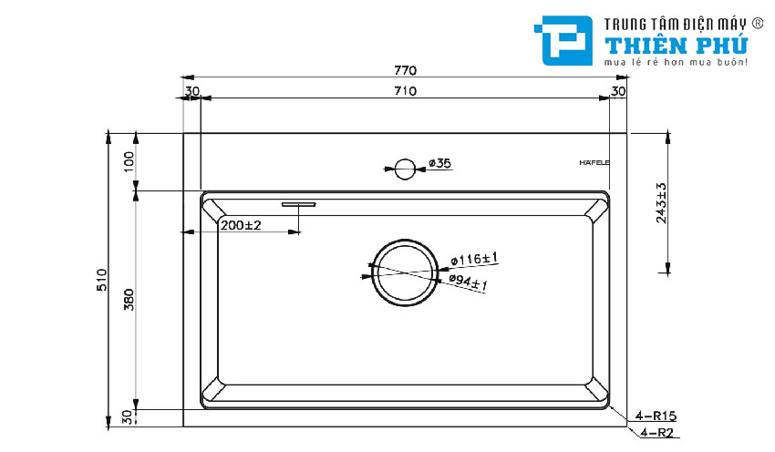 Chậu Rửa Bát Hafele HS22-GEN1S90M