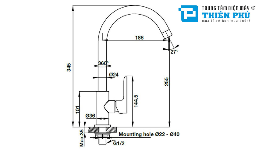 Vòi Rửa Bát Hafele HT19-CC1F255