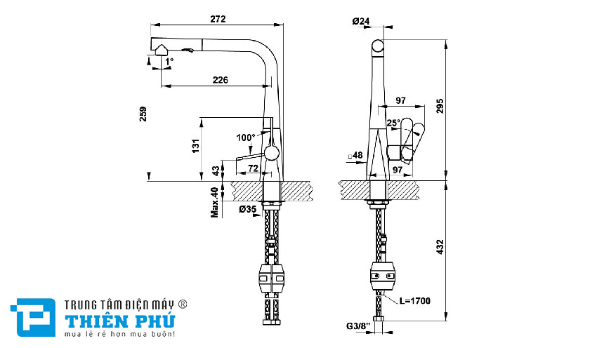 Vòi Rửa Bát Hafele HT20-CH1P259