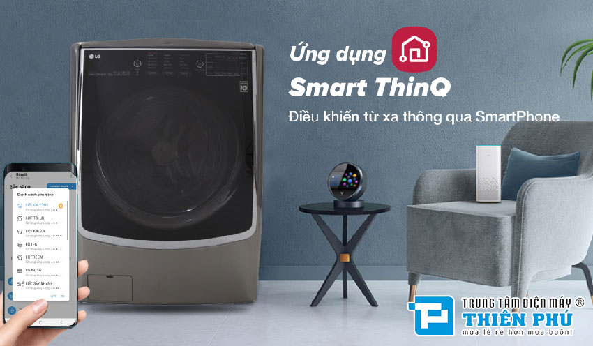 Máy Giặt Lồng Ngang Twin Wash LG F2721HTTV 21 Kg + Sấy 12 Kg