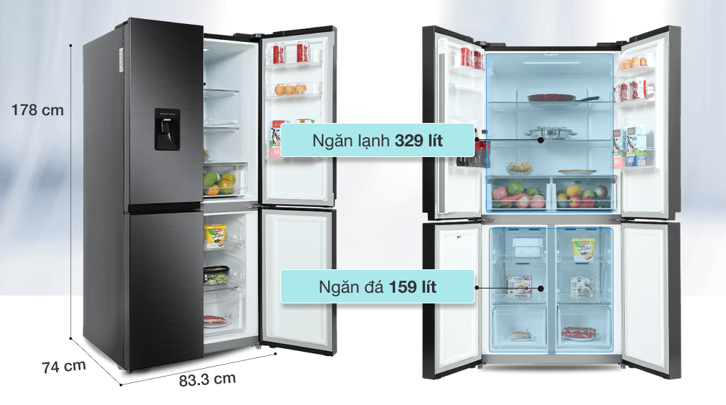 3 tủ lạnh 4 cánh giúp mọi gia đình cải thiện tối đa tiền điện