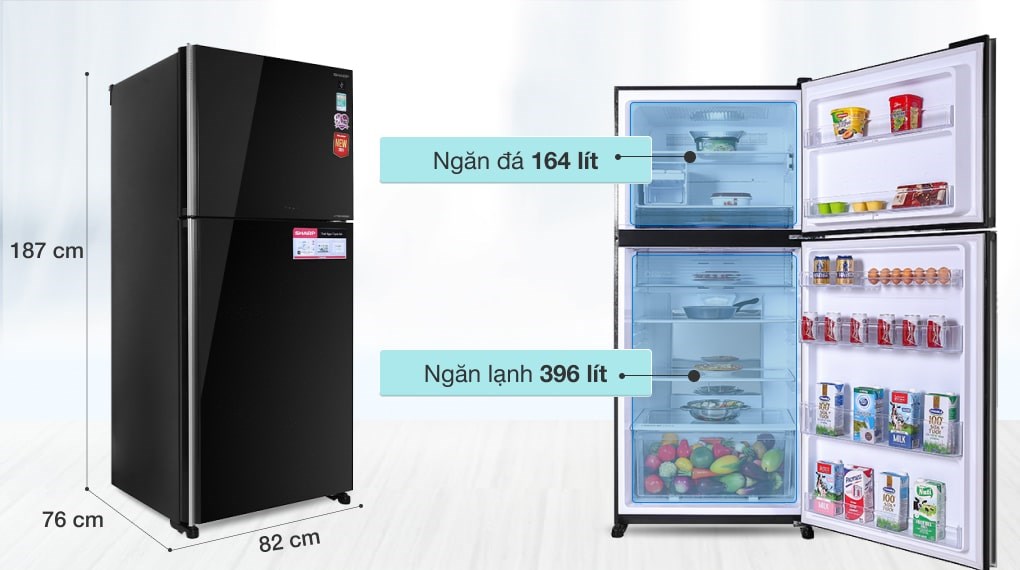 Lựa chọn tuyệt vời cho gia đình trên 5 người - Tủ lạnh Sharp SJ-XP620PG-BK 560L
